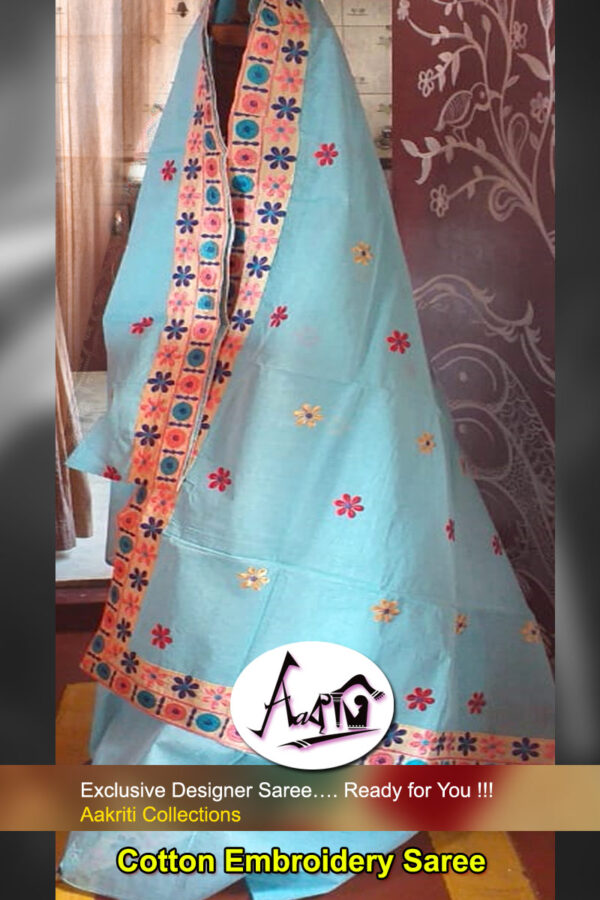 Cotton Embroidery Saree
