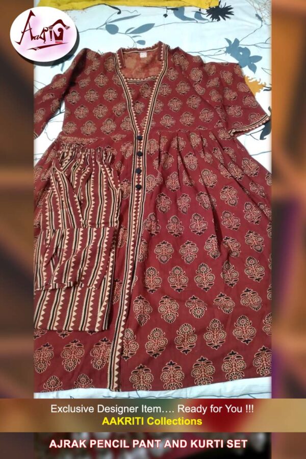 Ajrak kurti set