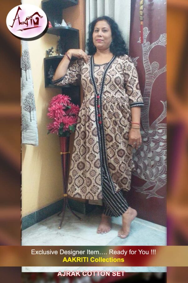 Ajrak kurti set